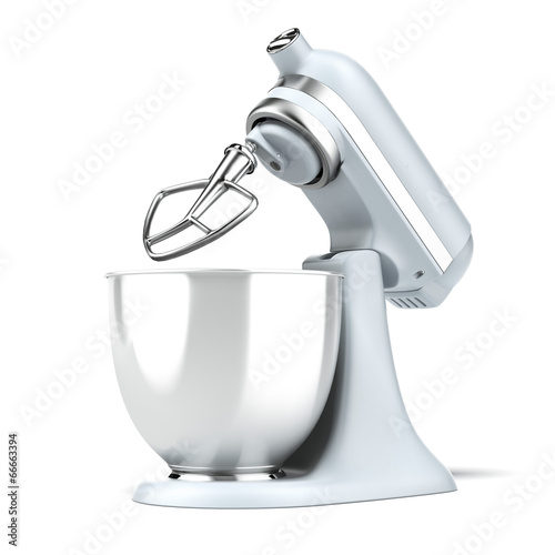 Opened Blue stand mixer photo