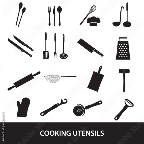 home kitchen cooking utensils icon eps10