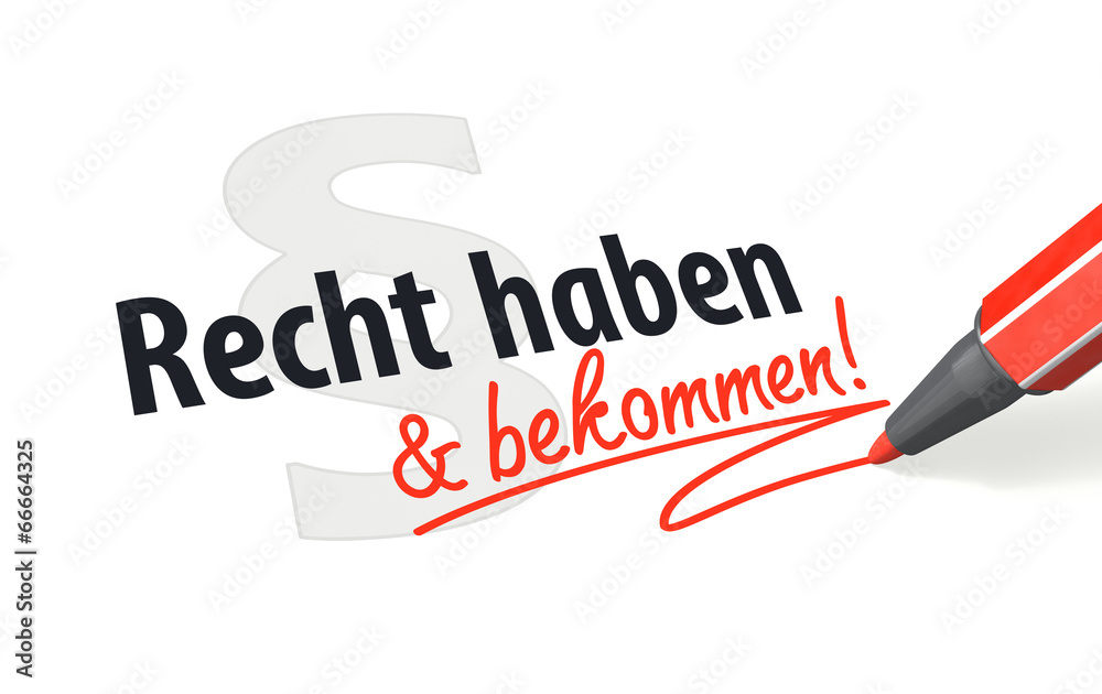 Recht haben & Recht bekommen StockIllustration Adobe Stock