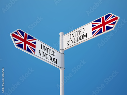 United Kingdom Sign Flags Concept
