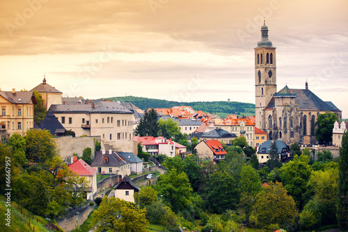 View to Saint James cathedral in Kutna Hora photo