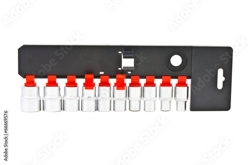 Torx Socket set for spanner on white background photo