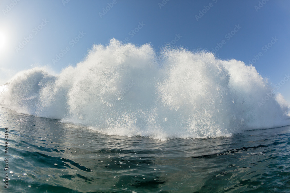 Crashing White Water Wave Swimming Danger
