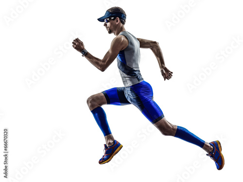 man triathlon iron man athlete runners running
