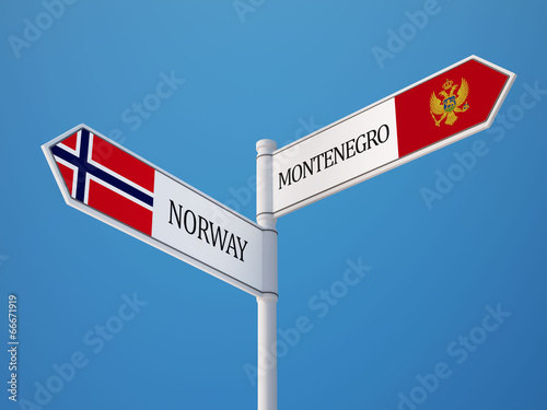 Norway Montenegro. Sign Flags Concept