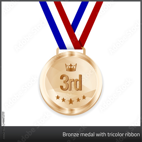 Bronze medal with tricolor ribbon
