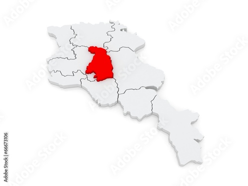 Map of Kotayk. Armenia.