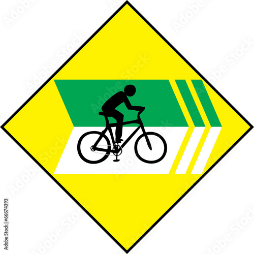 Turn Right Bicycle Sign Label