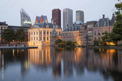 Evening view on Binnenhof Palace