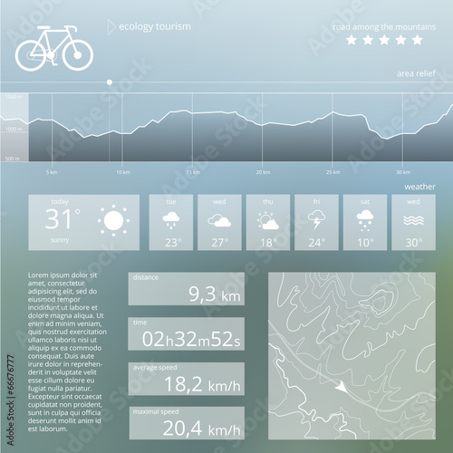 Ecology tourism. Vector web and mobile interface template