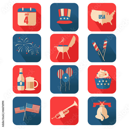 Fourth of July icons