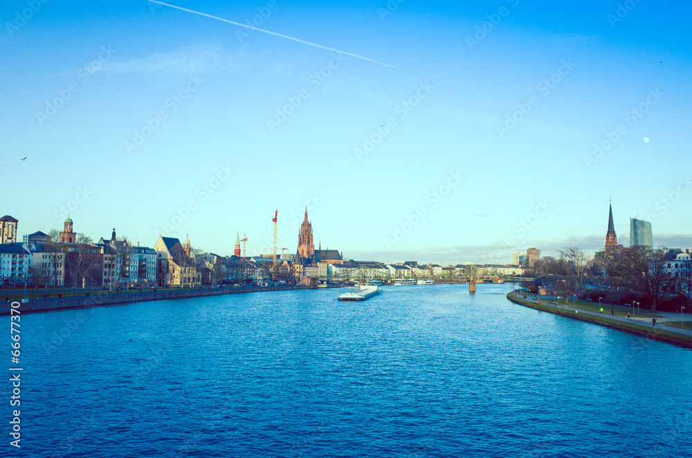 River view City skyline in Frankfurt