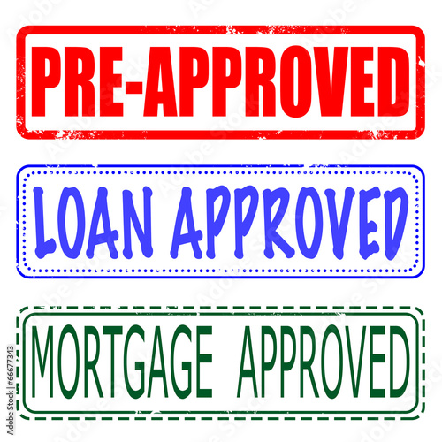 mortgage , loan , pre-approved set stamp