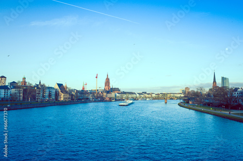 River view City skyline in Frankfurt