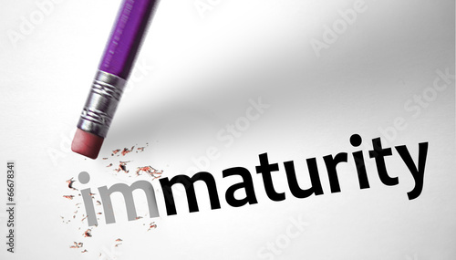 Eraser changing the word Immaturity for Maturity