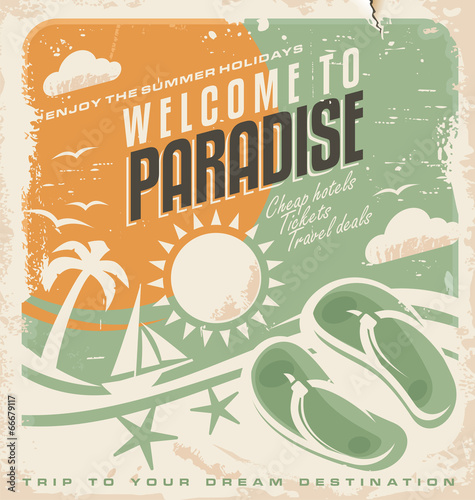 Summer holiday retro poster design