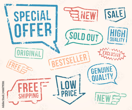 Vector set: rubber stamps