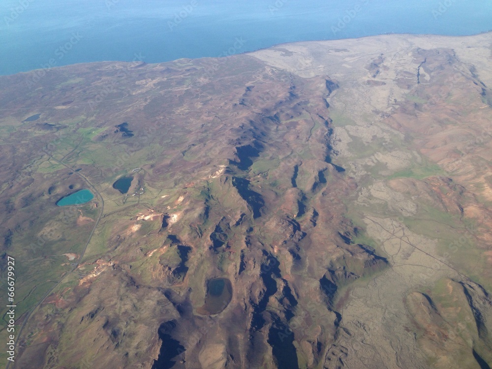 flying above Iceland