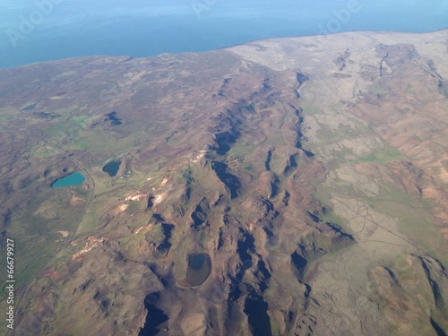 flying above Iceland