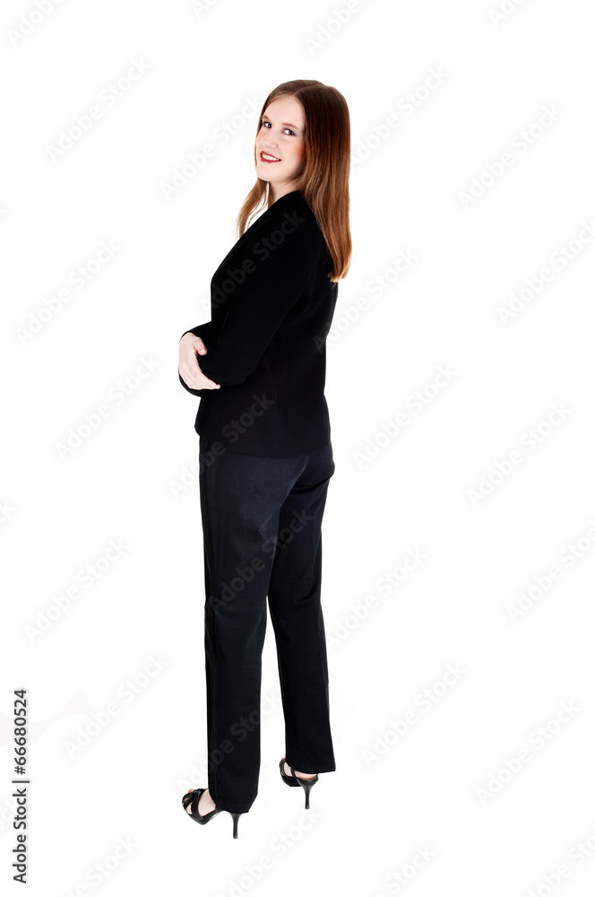 Business woman standing.
