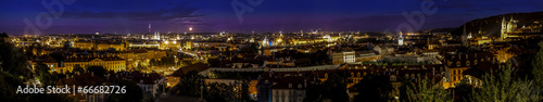 Prague panorama at night, Czech Republic.