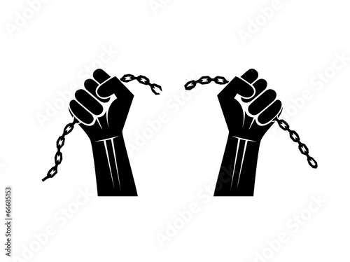 chains broken off by hands