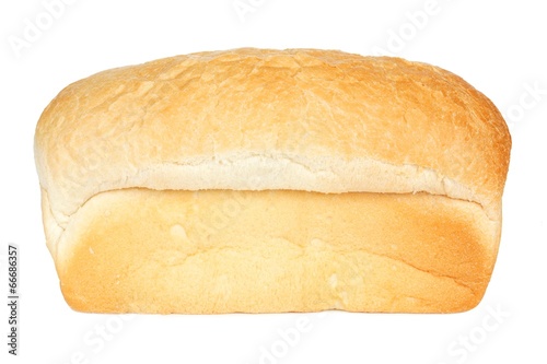 Loaf of white bread isolated on a white background