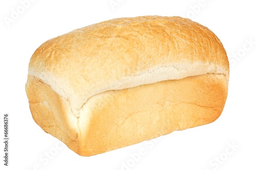 Loaf of white bread isolated on a white background