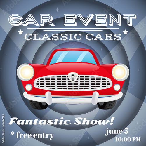 Retro car event poster