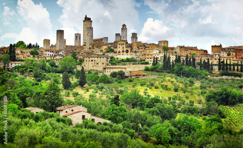 San Gimignano panorama - medieval town of Tuscany  Italy