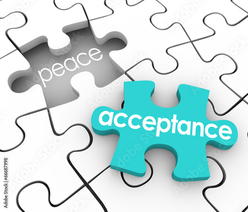 Acceptance Puzzle Piece Complete Inner Peace Admit Fault Shortco