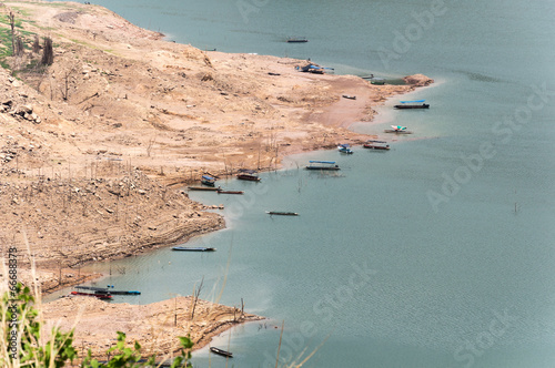 River and mountain backside of Khundanprakanchon dam, Nakhon Nay photo