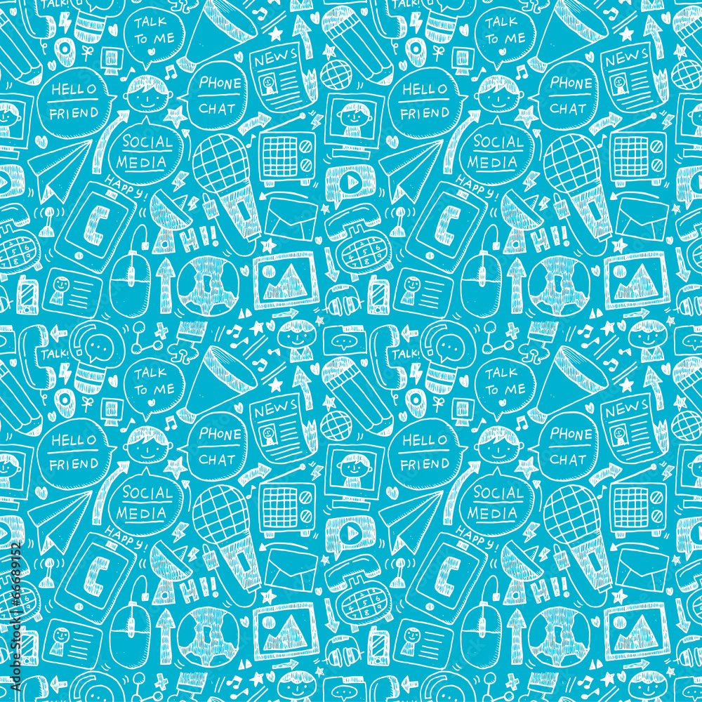 seamless doodle communication pattern seamless doodle communication pattern