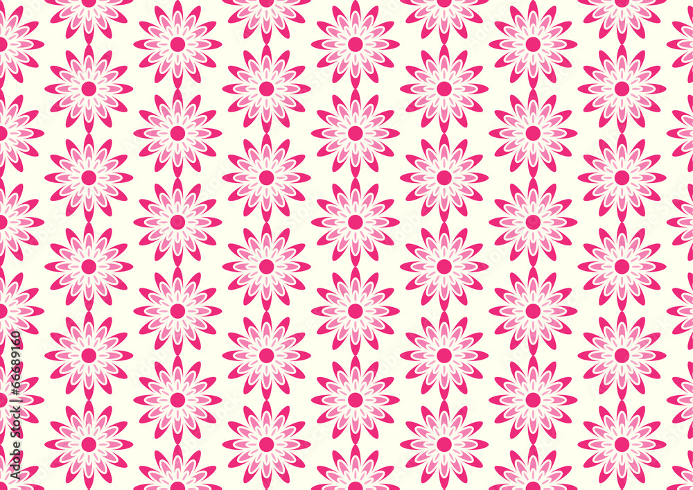 Red Lovely Bloom in Modern Shape Pattern on Pastel Background Red Lovely Bloom in Modern Shape Pattern on Pastel Background