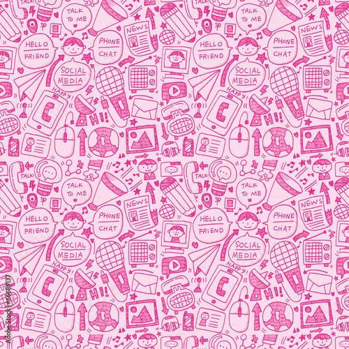 seamless doodle communication pattern