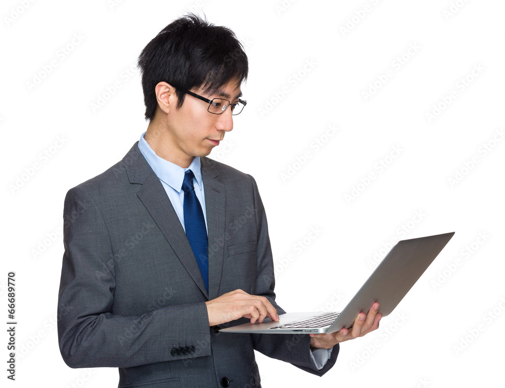 Businessman use laptop computer Businessman use laptop computer
