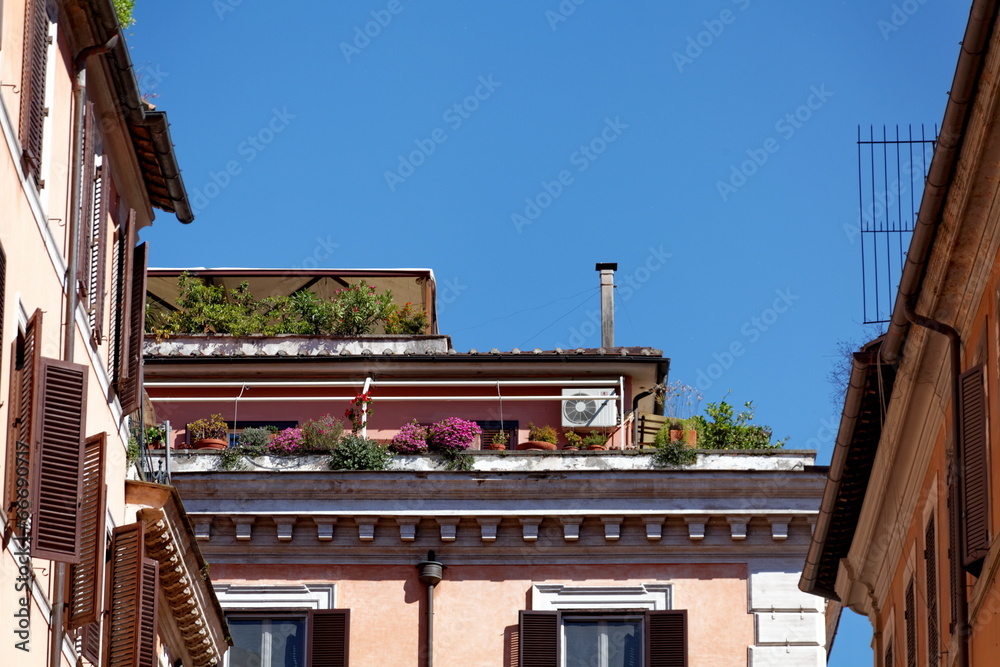 Terrasse au dernier étage. Roma.