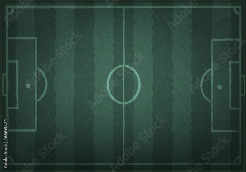 Soccer field with white lines on realistic blackboard.