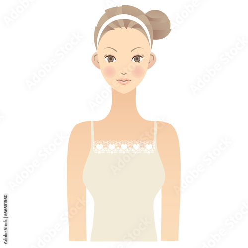 女性　顔　イラスト