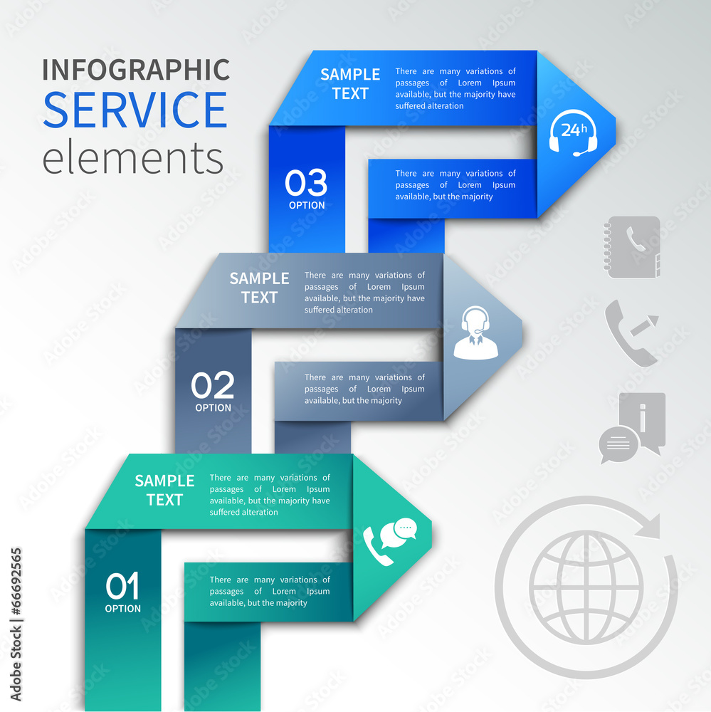 Origami infographics service template Origami infographics service template
