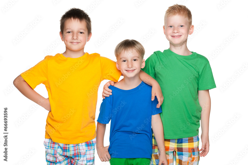 Three fashion cheerful little friends Three fashion cheerful little friends