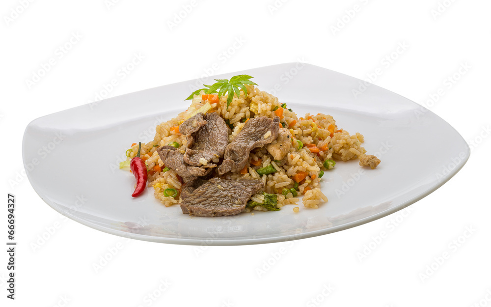 Fried rice with beef Fried rice with beef