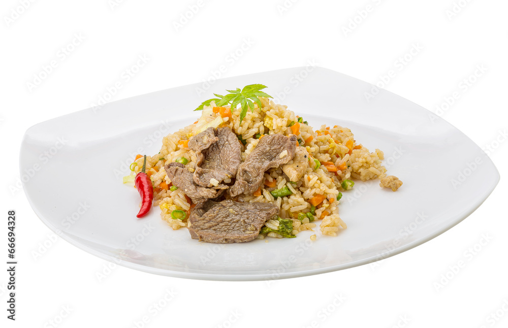 Fried rice with beef Fried rice with beef