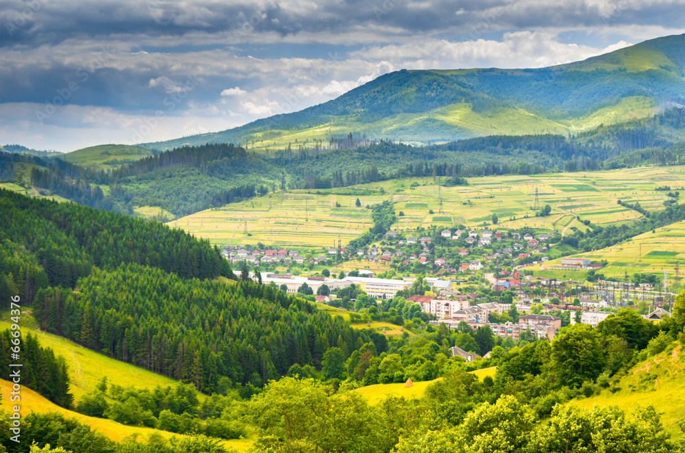 Mountain village in the Carpathians