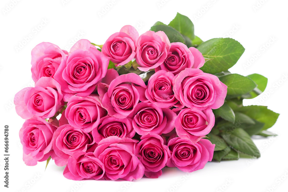 Naklejka premium beautiful pink roses bouquet isolated