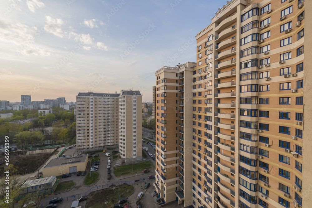 modern high-rise multi-storey residential building. Moscow modern high-rise multi-storey residential building. Moscow