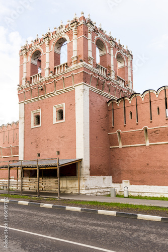 Walls and towers of Orthodox monastery in Moscow