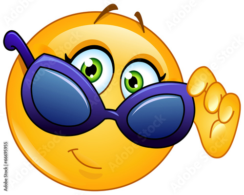 Emoticon looking over sunglasses