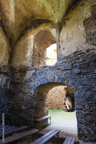 interior of ruins of Krakovec Castle, Czech Republic
