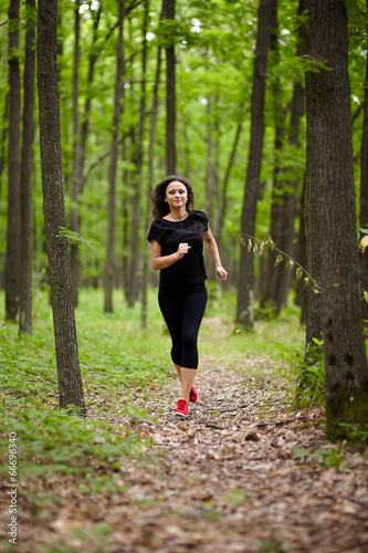 Caucasian woman training